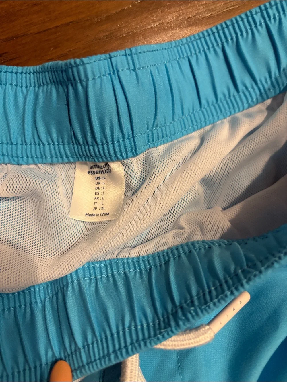 Amazon Essentials Bright Blue Swim Shorts with White Drawstring